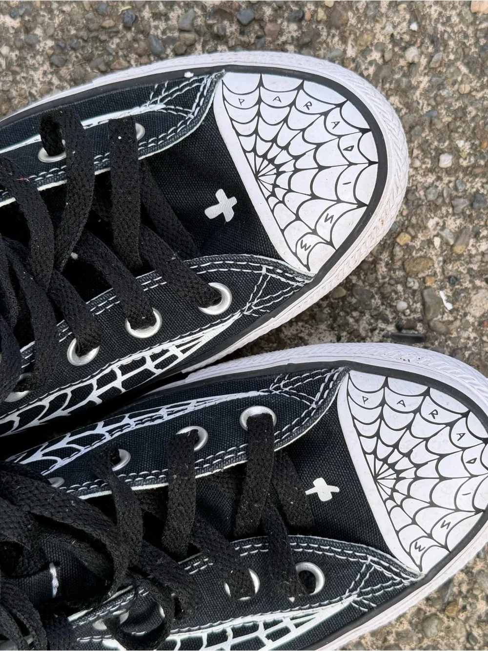 Black Graphic High-Top Sneakers